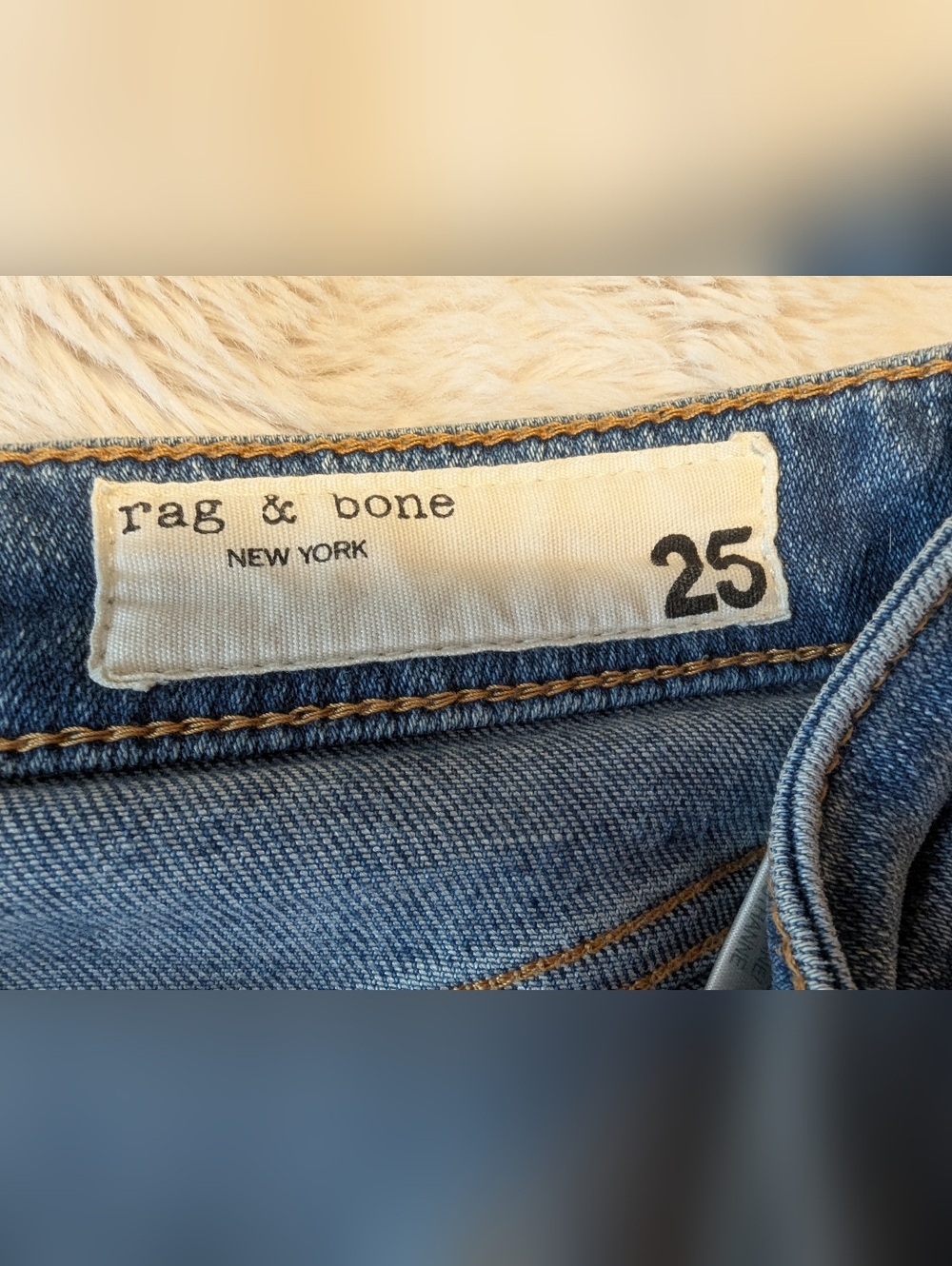 Rag & Bone Medium Wash Skinny Jeans High Rise Premium Denim - Picture 6 of 6